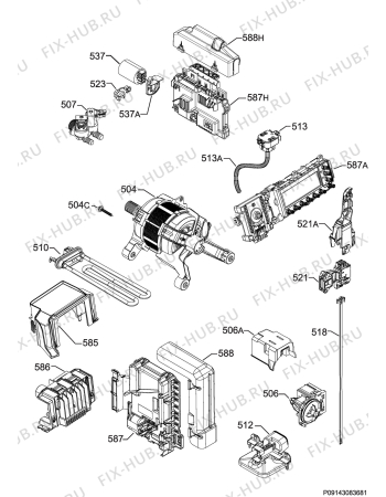 Схема №10 L99699HWD с изображением Модуль (плата) для стиралки Aeg 8070104321